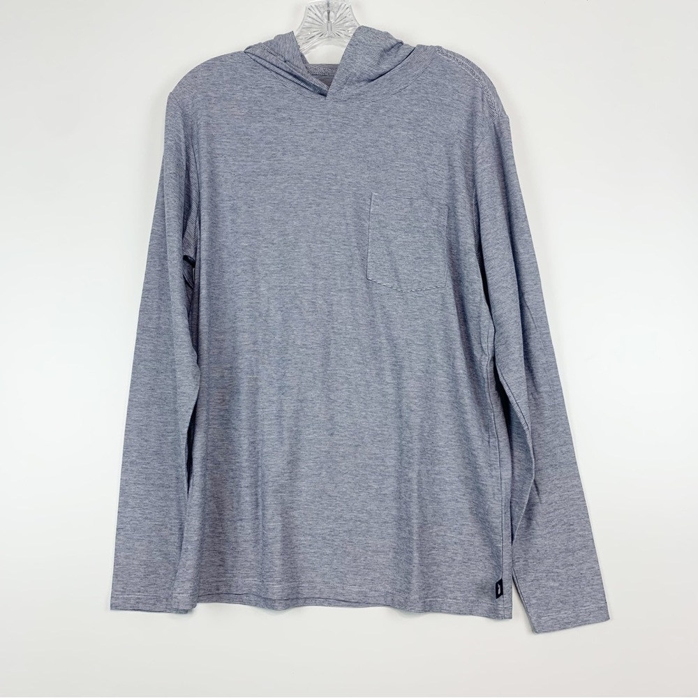 Vineyard Vines‎ Shirt Mens Small Long Sleeve Hooded Blue Striped Preppy Adult S